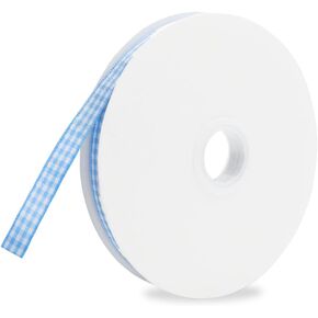1 Rolls Checker Ribbon, 3/8 Inch x 50 Yards Checkered Ribbon, Woven Edge Check Ribbons, Polyester Woven Edge Ribbons for Gift Wrapping, Hair Bows, Sewing (Red and White)