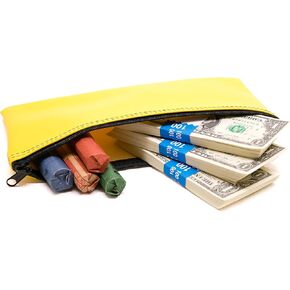 Carousel Checks Inc. Zipper Bank Deposit Bag, 5.5 by 10.5 Inches, Yellow, Pack of 1