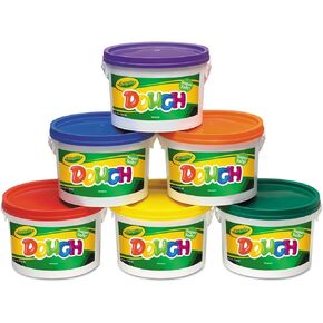 Crayola 570016 Modeling Dough Bucket, 3 lbs, Assorted, 6 Buckets/Set