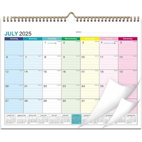 Wall Calendar 2025-2026, 18 Months Academic Calendar, Jul. 2025 - Dec. 2026, 14.76" × 11.75", Monthly Wall Hanging Calendar with Thick Paper for Office Home
