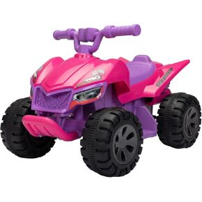 TOBBI 6V Ride On Toy for Toddler, 25W 4 Power Wheels with Cool Spraying System, 4-Wheeler Quad ATV Play Car Electric Vehicles with LED Lights, Music Player for Toddlers Kids Children Aged 1-3