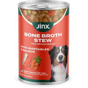Jinx Bone Broth Stew with Beef & Vegetables Grain-Free Wet Dog Food 13-oz can case of 12