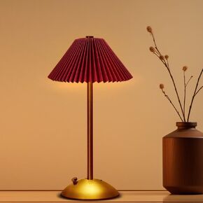 مصباح طاولة LED المحمولة مع مستشعر اللمس ، 3 ملون التحكم في المصباح القابل للشحن ، مصباح المكتب المعدني 3 مستويات ، مصباح ليلي ، مصباح سرير ، مصباح غرفة الطعام (أحمر)