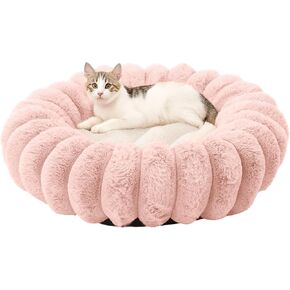 Soft Donut Cat Bed Cushion Round Washable Dog Bed Fluffy Washable Calming Pet Mat Bedsure for Medium Large Indoor