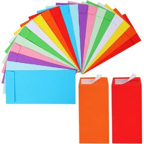 50 PCS 8 × 16.5 سم الأظرف الحرفية الملونة الأظرف الصغيرة الأموال الملونة مظاريف بطاقة التخليق