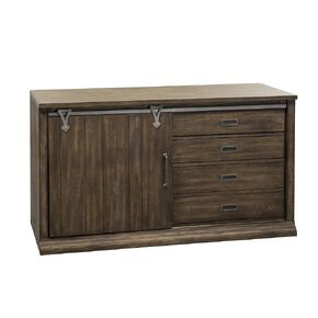 LIBERTY FURNITURE INDUSTRIES, INC. Stone Brook Computer Credenza, 54", Rustic Saddle Finish