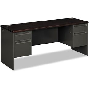 HON 38854NS 38000 Series Kneespace Credenza, 72w x 24d x 29-1/2h, Mahogany/Charcoal