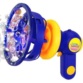 The Bubble Lab Megaphone Bubble Blower – 2-in-1 Bubble Machine with Sound & Manual Modes – Portable Lightweight Bubble Toy for Ages 3+