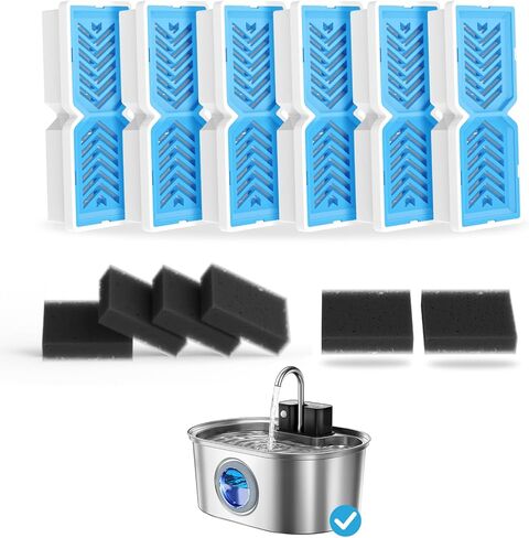 Cat Water Fountain Filters, Replacement Filters & Pre-Filter Sponges for 108oz/3.2L Pet Water Fountain - 9 Pack in Kuwait