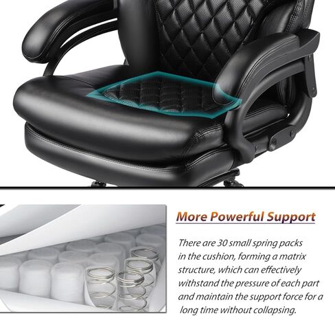 500lbs Large Size Executive Office Chair for Heavy People Big and Tall Office Chair with Adjustable Headrest 360 Swivel Desk Chair with Heavy Duty Casters Computer Home Office Chairs (Brown) in Saudi Arabia