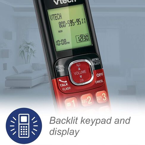 VTech CS6509 Accessory Cordless Handset, Silver/Black | Requires VTech CS6519 or CS6529 to Operate in Kuwait