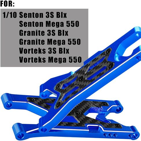 RC Carbon Carbon Fiber Arment Arment Arms For 1/10 Senton/Granite/Vorteks 3S BLX & Mega 550 RC Car.red in Kuwait
