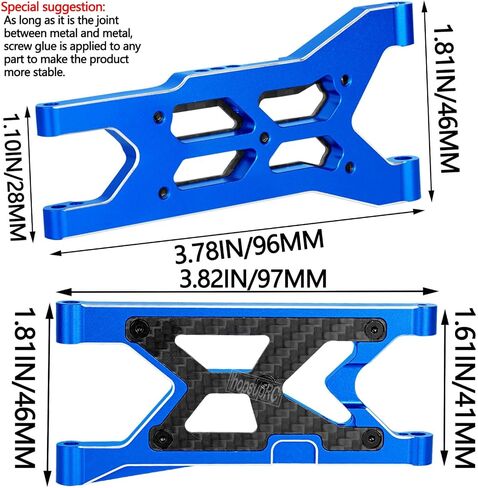 RC Carbon Carbon Fiber Arment Arment Arms For 1/10 Senton/Granite/Vorteks 3S BLX & Mega 550 RC Car.red in Kuwait