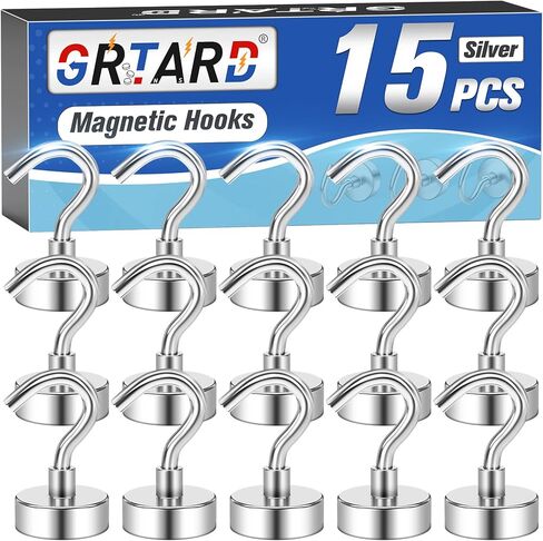 Grtard Magnetic Hooks Heavy Duty, Black 110 Lbs+ Magnetic Hooks, Magnets with Hooks for Cruise Cabins, Strong Magnet Hooks for Fridge, Hanging, Workplace, Grill, Kitchen and Home in Saudi Arabia