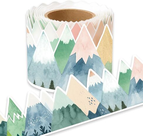 Bulletin Board Borders Classroom Decor, for Back to School Teachers Office Home Birthday Party Decorations - 6.5Ft (Moving Mountains) in Kuwait