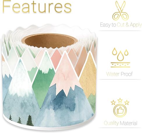Bulletin Board Borders Classroom Decor, for Back to School Teachers Office Home Birthday Party Decorations - 6.5Ft (Moving Mountains) in Kuwait