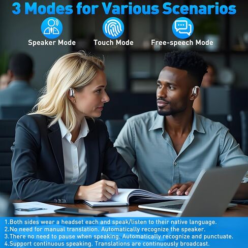 تترجمة سماعات الأذن في الوقت الفعلي ، 140+سماعات الأذن المترجم اللغوي ، سهلة التشغيل ، سماعات الترجمة بلوتوث اللاسلكية ، عمر بطارية طويل ، متوافقة مع iOS و Android (الوردي) in Kuwait