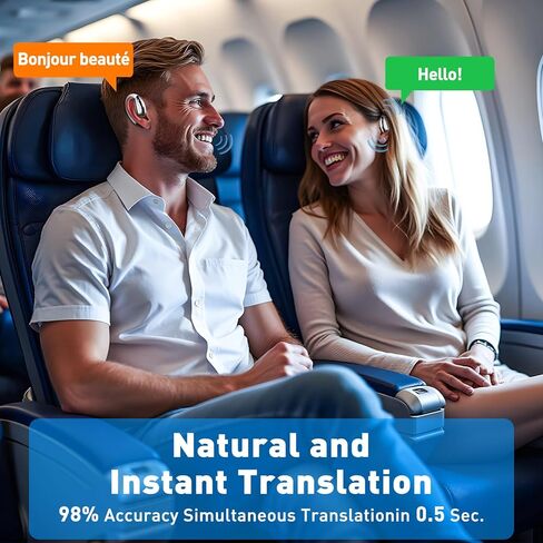 تترجمة سماعات الأذن في الوقت الفعلي ، 140+سماعات الأذن المترجم اللغوي ، سهلة التشغيل ، سماعات الترجمة بلوتوث اللاسلكية ، عمر بطارية طويل ، متوافقة مع iOS و Android (الوردي) in Kuwait