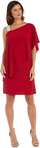 R&M Richards Womens Plus One Shoulder Embellished Cocktail and Party Dress in Saudi Arabia