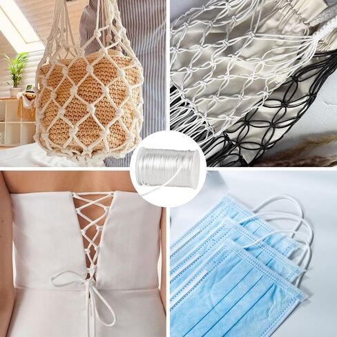 3MM 55 Yards Nylon Cord, Wind Chime Cord, String for Bracelet Making Necklace, Braided Lanyard String, Jewelry Thread Beading String for Crafts, Twine for Chinese Knotting (White) in Saudi Arabia