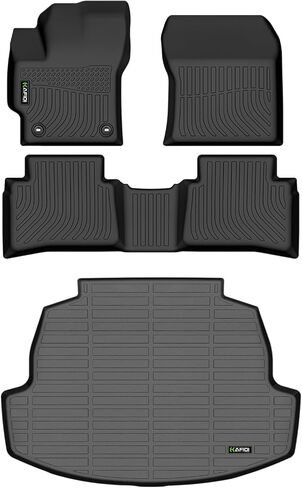 HAFIDI All Weather Car Floor Mats & Cargo Liner for Corolla 2014-2019 (Sedan Only) Custom Fit Full Set Accessories - Black in Kuwait