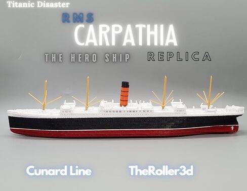 طراز RMS Carpathia - نسخة طبق الأصل مفصلة للغاية تاريخيًا لا توجد تجميع مطلوب (نموذج مع حامل) in Kuwait