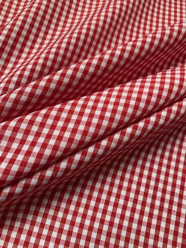 1/8 Inch Red Gingham Fabric by The Yard – 60" Wide Poly Cotton Blend, Small Checkered Material for Sewing, Quilting, Crafts, Tablecloths, Clothing in Kuwait