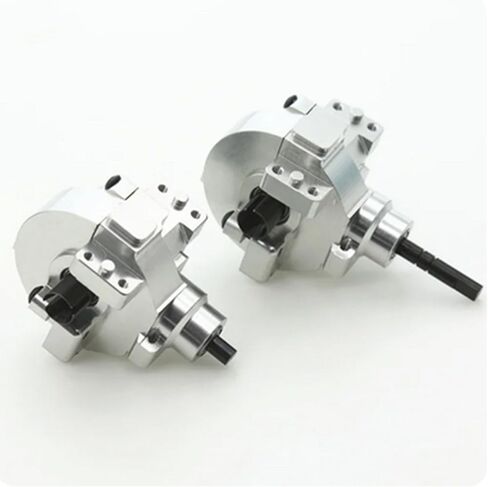 XBERSTAR RC Drive Diff Gear Box for HSP 1/10 94107 94106 94123 94108 RC Front Rear Gearbox Assembly Aluminum Alloy Differential Upgrade Parts (Silver) in Saudi Arabia