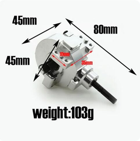 XBERSTAR RC Drive Diff Gear Box for HSP 1/10 94107 94106 94123 94108 RC Front Rear Gearbox Assembly Aluminum Alloy Differential Upgrade Parts (Silver) in Saudi Arabia