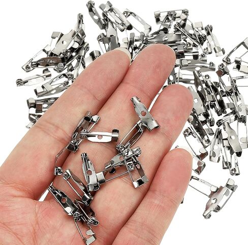 PATIKIL 50Pcs Badge Pins, 35mm Safety Pins Bar Badge Name Tag Bulk Flat Back Strips Large for Clothes DIY Crafts, Rose Gold in Saudi Arabia
