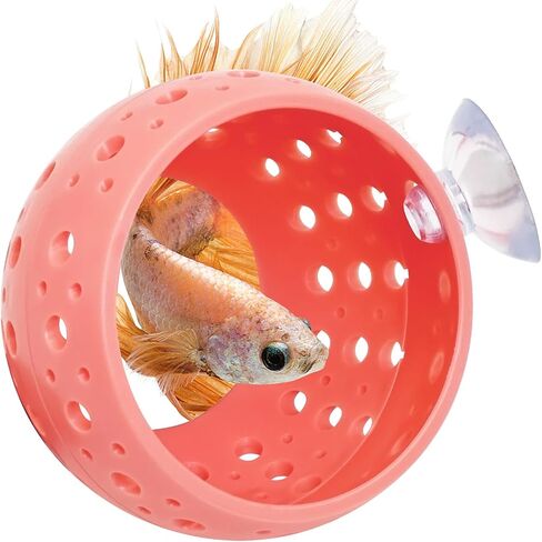Fhiny Betta Tunnel, Aquarium Betta Fish Hideout with Suction Cup Fish Tank Tunnel Shrimp Cave Aquarium Decor Fish Tank Accessories for Small Fish Shrimp Betta Guppy Hiding Resting (Pink) in Saudi Arabia