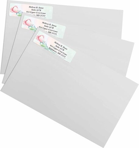 Garden Blossoms Designer Assorted Rolled Address Labels with Elegant Plastic Dispenser in Kuwait