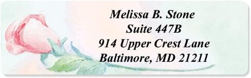 Garden Blossoms Designer Assorted Rolled Address Labels with Elegant Plastic Dispenser in Kuwait