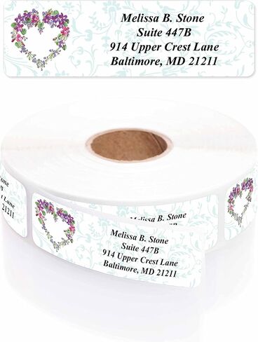 Garden Blossoms Designer Assorted Rolled Address Labels with Elegant Plastic Dispenser in Kuwait
