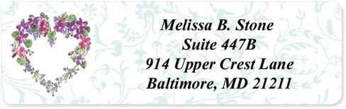 Garden Blossoms Designer Assorted Rolled Address Labels with Elegant Plastic Dispenser in Kuwait