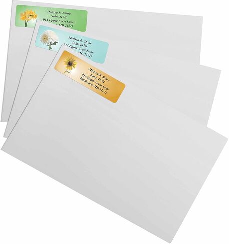 Garden Blossoms Designer Assorted Rolled Address Labels with Elegant Plastic Dispenser in Kuwait