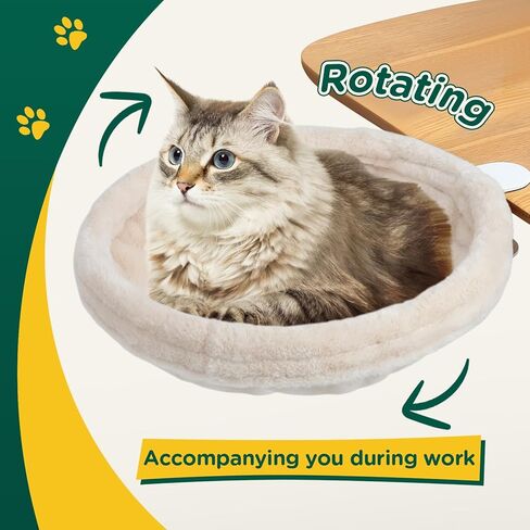 سرير مكتب Cat - نسيج فرو ناعم ، إطار فولاذي قابل للتعديل ، مناسب للقطط الداخلية - أرجوحة القطط المثالية للمكاتب - تصل إلى 25 رطلاً أثاثًا فريدًا وحديثًا in Kuwait