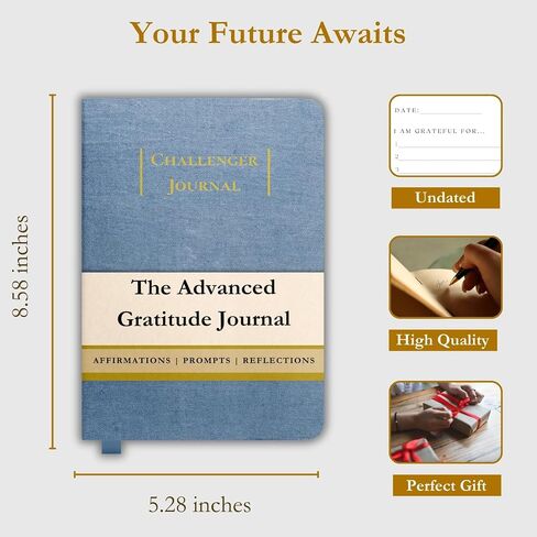 The Advanced Gratitude Journal | Affirmations, Purpose & Mindfulness | Daily Challenges & Habit Tracker for Growth | Diary Notebook for Reflection | Life Planner & Gratitude Journal for Men & Women in Saudi Arabia