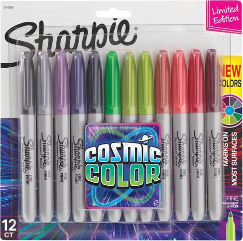 Sharpie Permanent Markers, Fine Point, Cosmic Color, Limited Edition, 12 Count in Saudi Arabia