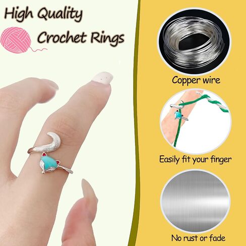 Adjustable crochet yarn tension ring for crocheting, crochet knitting rings for tension, crochet accessories Christmas gifts for your family and friends (Fox) in Saudi Arabia