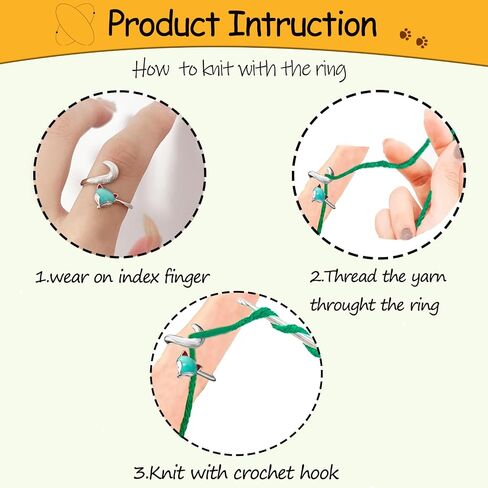 Adjustable crochet yarn tension ring for crocheting, crochet knitting rings for tension, crochet accessories Christmas gifts for your family and friends (Fox) in Saudi Arabia