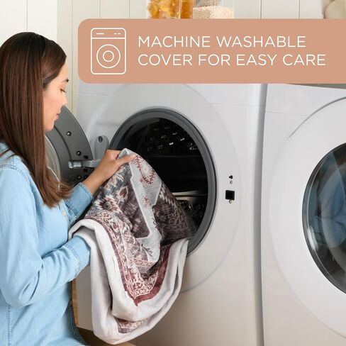 TOWN & COUNTRY EVERYDAY CuddleTown Medallion Everwash® Pillow Pet Bed, Water Repellent Floor Pillow, Machine Washable Cover, Soft & Calming, Blue/Greige, Medium 36"x28"x4" in Saudi Arabia