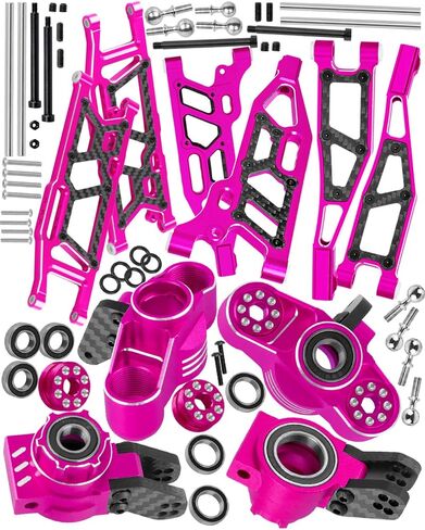 Upgrades for 1/8 Kraton/Notorious/Outcast 6S BLX,1/7 Big Rock 6S BLX,Aluminum Front Rear Suspension Arms & Front Steering Block Knuckles & C-Hubs Caster Blocks & Rear Hubs Hops Up,Red in Saudi Arabia
