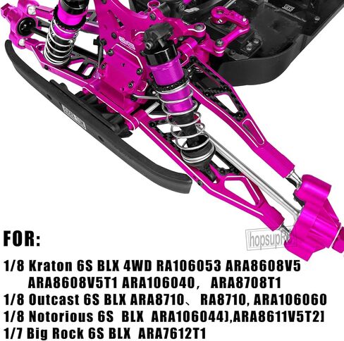 Upgrades for 1/8 Kraton/Notorious/Outcast 6S BLX,1/7 Big Rock 6S BLX,Aluminum Front Rear Suspension Arms & Front Steering Block Knuckles & C-Hubs Caster Blocks & Rear Hubs Hops Up,Red in Saudi Arabia