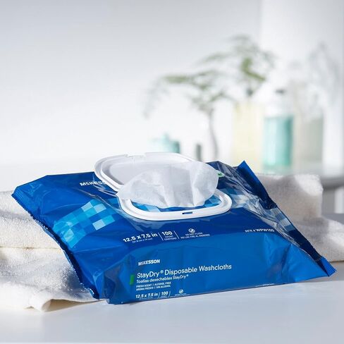 McKesson StayDry Disposable Wipes or Washcloths for Adults with Aloe, Incontinence, Alcohol-Free, Not-Flushable, Pleasantly Fragranced Aloe and Vitamin E Formula in Saudi Arabia