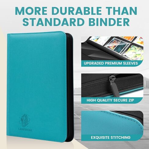 Trading Card Binder with Sleeves, 9 Pocket Trading Card Binder Premium 720 Double Sided Pocket PU Card Collection Binder, Collectible Card Albums Card Folder for MTG, TCG, Sports Cards, Game Cards in Kuwait