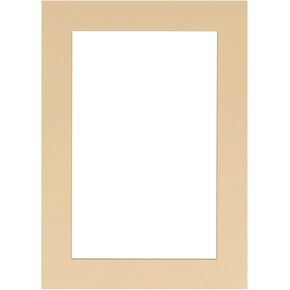 16x20 Mat Bevel Cut for 8x10 Photos - Acid Free Beige Precut Matboard - For Pictures, Photos, Framing - 4-ply Thickness