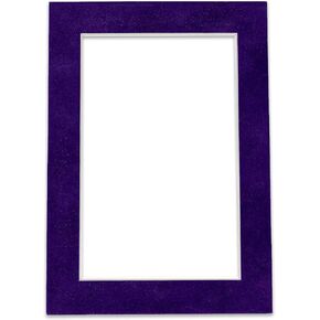8x10 Mat Bevel Cut for 5x7 Photos - Acid Free Purple Crocus Suede Precut Matboard - For Pictures, Photos, Framing - 4-ply Thickness