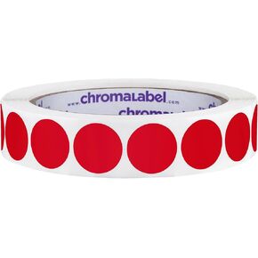 ChromaLabel 0.75 Inch Round Label Permanent Color Code Dot Stickers, 1000 Labels per Roll, Red
