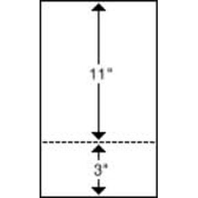 Laser Cut Sheet Form, 8 1/2 x 14 Blank Perforated Paper, 24# Paper with 3" return - 500 sheets/ream (23-0228)